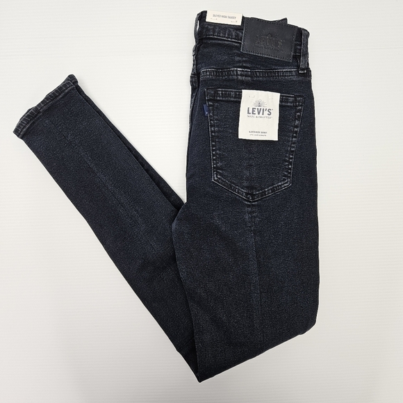 Levis Jeans Made & Crafted Size 27 High Waist Skinny Zippered Leg Dark Wash NWT - Picture 14 of 16